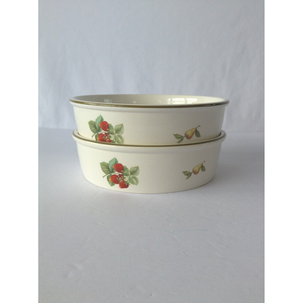 2 Wedgwood Fruit Dessert Sauce Bowls Quiche Stoneware Approximate 6 3/4"x1 6/8" - Picture 2 of 11